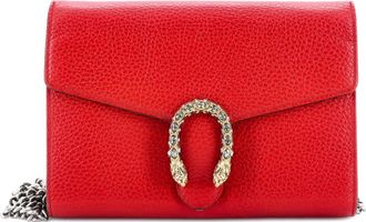 Gucci Dionysus Chain Wallet Leather with Embellished Detail Small crossbody bag - Rood