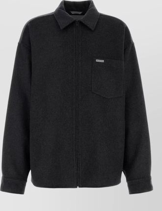 Balenciaga wool blend jacket collared design buttons