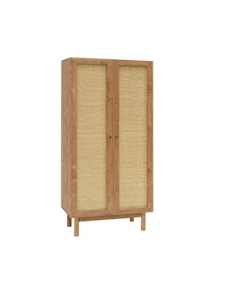 Deco Wood Armario de madera maciza en acabado envejecido 80x180cm