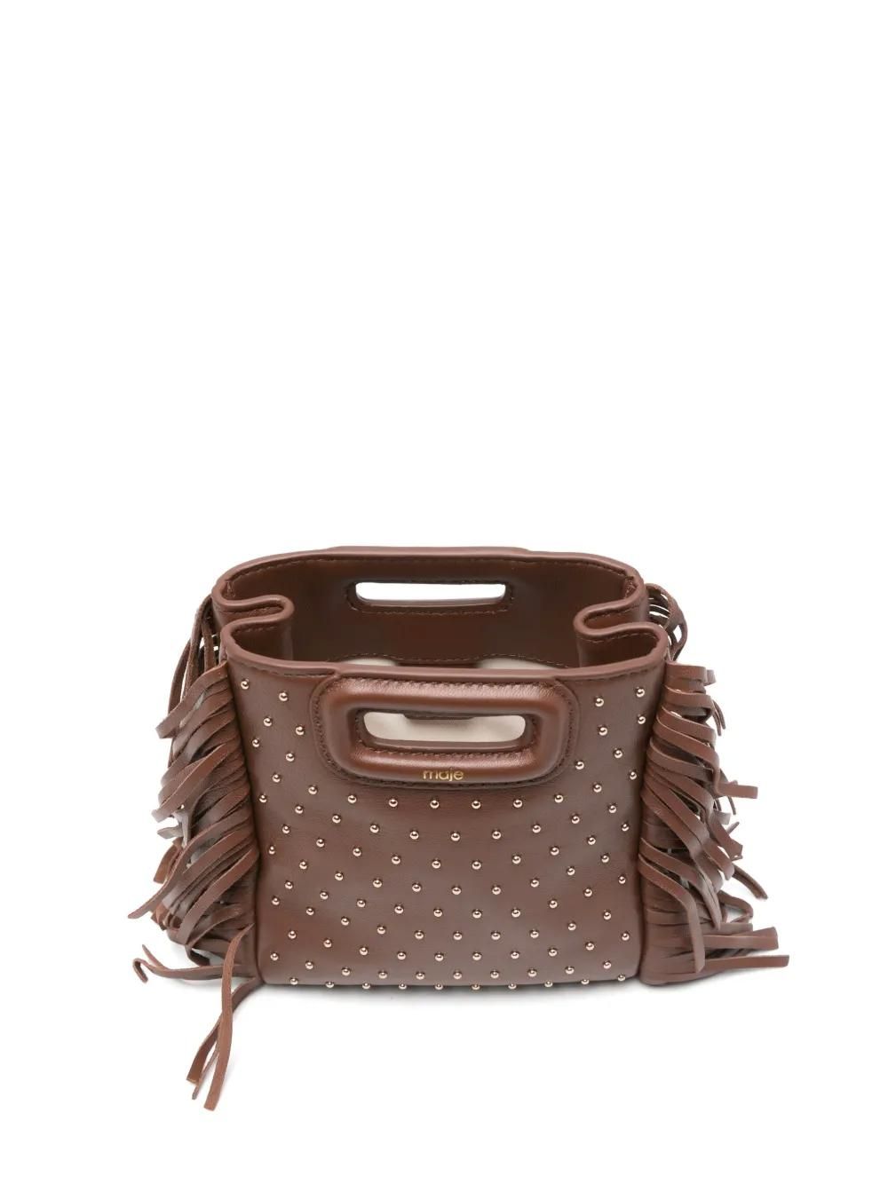 Haut En Cuir Marron/camel Maje - Taille 36, Occasion En Très Bon état