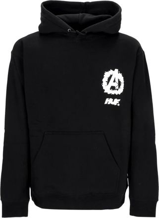 HUF Avengers Zwarte Hoodie met Kangaroo Zak - Heren - Hoodies - Zwart - L - Katoen - Hoodies & sweatvesten