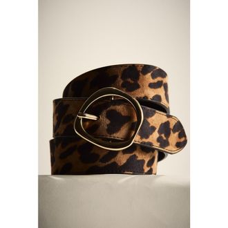 H&M Belt in Beige/leopard Print at Nordstrom, Size Medium