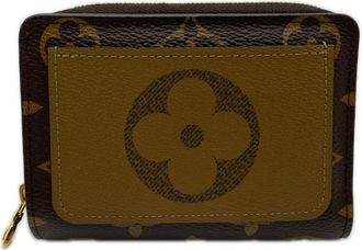 Louis Vuitton Monogram Reverse Beige Brown Coated Canvas Leather Wallet (Bi-Fold) (Pre-Owned)