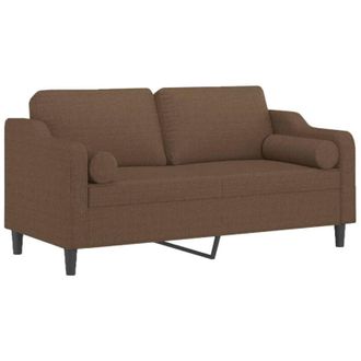 vidaXL Sof&aacute; De 2 Plazas Con Cojines Tela Marr&oacute;n 140 Cm Vidaxl