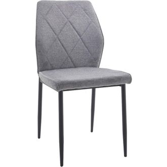 Home Heavenly Home Heavenly - Pack 4 sillas comedor tapizadas PATRICE, respaldo ergonómico detalle rombos y patas metal negro. 86,5x45x56 cm. Color: Gris