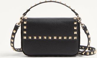 Valentino Garavani Rockstud Grainy Calfskin Pouch Wo
