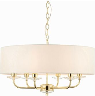 Endon Lighting Nixon - 6 Light Multi Arm Ceiling Pendant Brass, E14