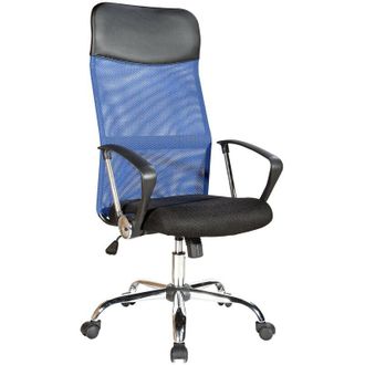 Mobili Rebecca Mobili Rebecca - Rebecca Mobili Sedia Ufficio Nera Blu Pu Tessuto a Maglie 113/123x57,5x58,5