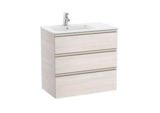 Roca Roca - Pack Unik Mueble Base De 3 Cajones + Lavabo The Gap Color: Fresno N&oacute;rdico - Posici&oacute;n Del Lavabo: Izquierda