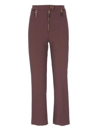 Elisabetta Franchi Pantaloni dritti crop - Marrone
