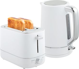 HOMCOM 1.7L 3000W Fast Boil Electric Kettle And 2 Slice Toaster Set - White | TJ Hughes