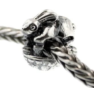 Trollbeads Womens Hare & Tortoise Beads In Silver