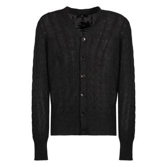 Etro Etro, Cashmere Knitwear, male, Gray, Size: M Cable-Knit Cashmere Cardigan