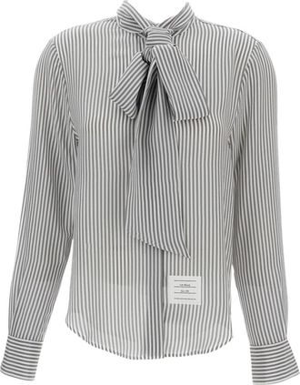 Thom Browne Gestreept Overhemd met Lange Mouwen - Dames - Overhemden - Grijs - XS - Overhemden