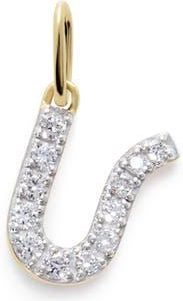 Monica Vinader Lab Grown Diamond Initial Pendant Charm in 14K Gold U at Nordstrom