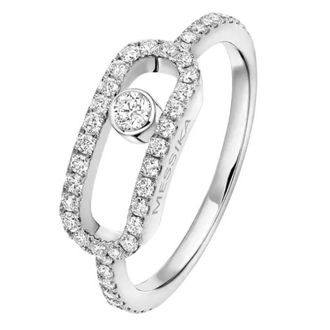 Messika Move Uno 18k White Gold Diamond Ring, Size 48