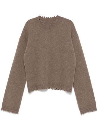 Uma Wang Gerafelde trui - Beige