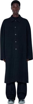Rick Owens Buttoned Brad Coat - male - Rick Owens - Single-Breasted Coats - Black - XL - Coats