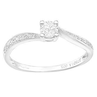 Diamant L'éternel 9kt witgouden ring met 0,25 ct diamant