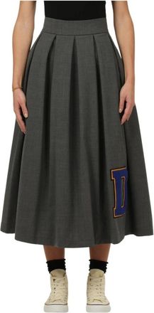 Department Five Vouw - Dames - Maxi Rokken - Grijs - W28 - Wol - Rokken
