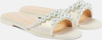 Mach & Mach Sirene faux-pearl leather slides