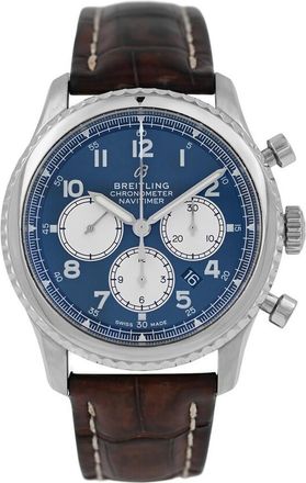 Breitling Pre-owned Breitling Navitimer 8 Chronograph Automatic Chronometer Blue Dial Mens Watch AB0117
