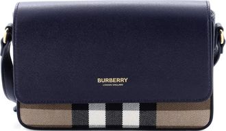 Burberry New Hampshire House Check Canvas and Leather Small shoulder bag - Blauw