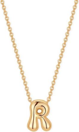 Brook & York Mini Pippa Bubble Initial Pendant Necklace in Gold R at Nordstrom