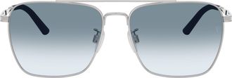 Oliver Peoples 0ov1362s Square Metal Frame Sunglasses with Gradient Blue Lenses
