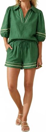 Naked Zebra Willow Lane Blouse In Green