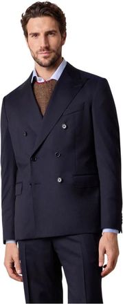 Brooks Brothers Giacca Doppiopetto in Performance Twill - - Jackets - Uomo - Blu - L