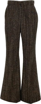 Fendi Pantaloni svasati in tweed - Marrone