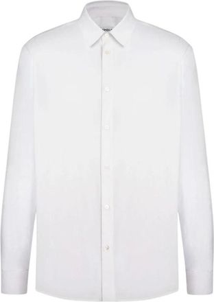 Dondup Uc 368R Shirt - Heren - Zakelijke Overhemden - Wit - M - Katoen - Overhemden