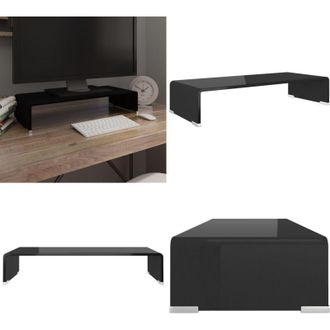 vidaXL Mobile/Rialzo Porta TV in Vetro Nero 60x25x11 cm - Rialzo tv - Mobile tv