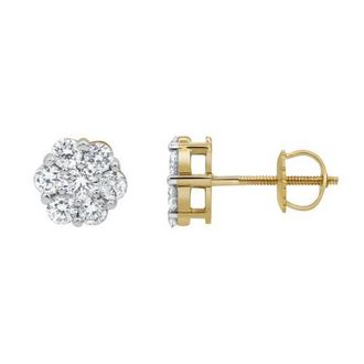 LuvMyJewelry Meadow 0.75 Ct TW Lab Grown Diamond Cluster Studs 14K Gold Earrings in 14K Yellow Gold at Nordstrom