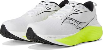 Saucony Triumph 22 Mens Running Shoes White/Citron : 11 D - Medium, Rubber