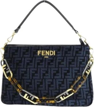 Fendi Pre-owned Shoulder Bags, female, Blue, Size: ONE SIZE Pre-owned Vintage Shoulder Bag