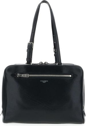 Dolce & Gabbana Ellis Calfskin Briefcase - Heren - Laptoptassen - Zwart - ONE Size - Katoen - Tassen