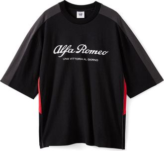 Cotton On Mens Cropped Fit Alfa Romeo T-Shirt in Lcn Alf Washed Black Panel at Nordstrom, Size X-Large