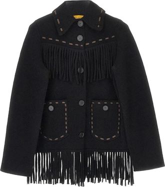 Guest In Residence Chaqueta con flecos estilo Western - Jackets - Mujer - Negro - XS