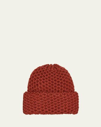 inverni Cashmere Honeycomb Knit Beanie