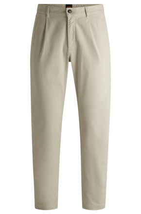 Boss Orange by Hugo Boss Chinohose BOSS ORANGE Pleated, Herren, Gr. 30, L&auml;nge 32, beige (light beige271), Web, Obermaterial: 97% Baumwolle, 3% Elasthan, unifarben, gerade lang