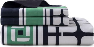 Brooks Brothers Framed Print Broken Cotton Duvet Cover & Sham Set in Navy at Nordstrom Rack, Size Queen