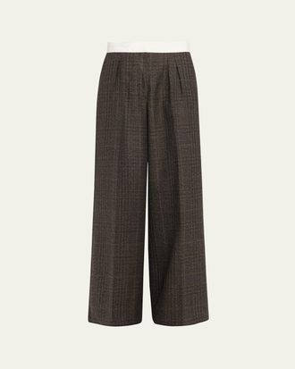 Officine G&eacute;n&eacute;rale Elia Plaid Italian Wool Trousers