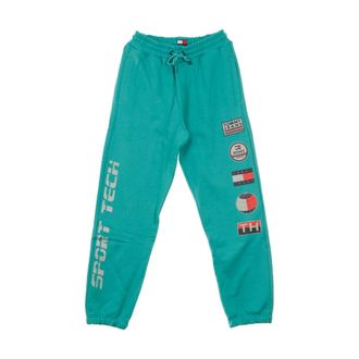 Tommy Hilfiger Sweatpants, male, Blue, Size: M Sporty Fleece Tracksuit Pants