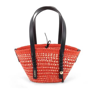 Loewe Braid Basket Small - Dames - Shoppers - Rood - ONE Size - Leer - Tassen