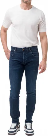 Don the Fuller Mens Five Pocket Jeans In Blue Denim