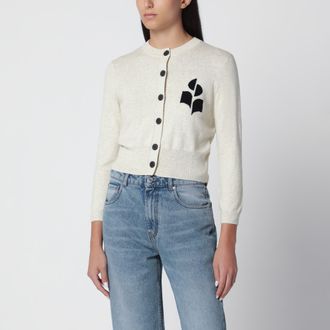 Isabel Marant Newton Light Grey Cardigan in Cotton and Wool