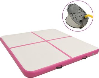 vidaXL Esterilla Inflable De Gimnasia Con Bomba Pvc Rosa 200x200x10 Cm Vidaxl