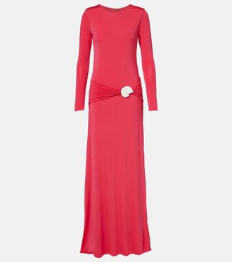 Cala de la Cruz Vestido largo Eres de jersey fruncido